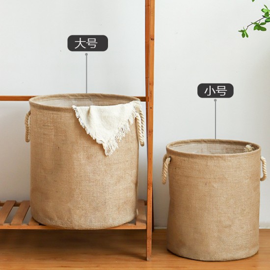 Jute Laundry Basket, Portable Cotton Rope Laundry Basket, Household Laundry Storage Basket, One-Piece Dropshipping