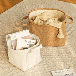 Cylinder household storage basket for clothes and sundries, large-capacity waterproof and moisture-proof, portable plush toy storage basket