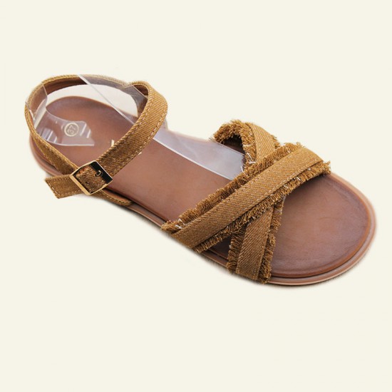 Chaozhou factory-in-stock women's sandals, new cross-strap, non-slip beach shoes, craft shoes, ladies sandals.