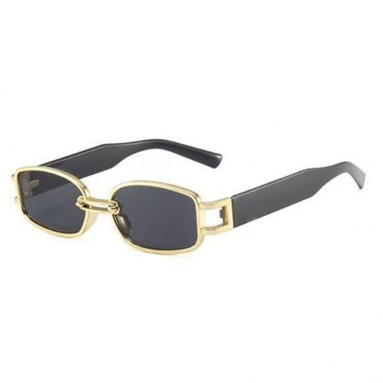 Influencer-inspired ring-buckle sunglasses, fashionable and trendy, personalized sunglasses for men and women, new small-frame, square-shaped sunglasses.
