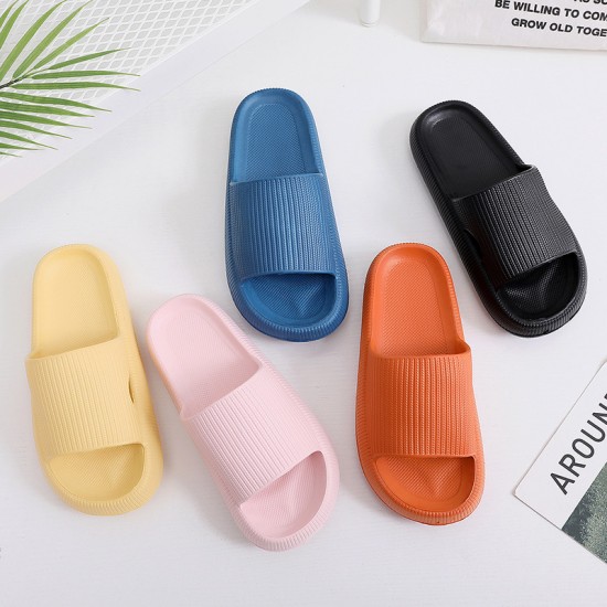 In-Stock Cross-border thick-soled women's summer home slippers, soft-soled EVA slippers for men.