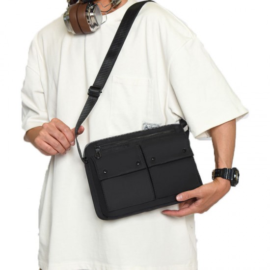 Outdoor sports bag, new trendy men's single shoulder crossbody bag, Korean version, simple and elegant water-resistant casual chest bag