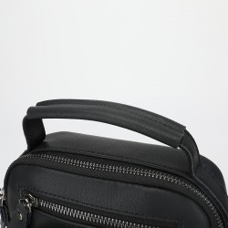 Men's bag, leather film new men's casual backpack, large capacity small square bag, water-resistant single shoulder bag, cross-border trendiness crossbody bag