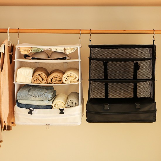 Thick, breathable Oxford hanging clothing storage bag, portable travel storage bag with large capacity.