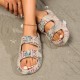 Summer leaf-printed sandals, matching slippers for indoor and outdoor use