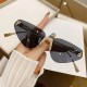 Letter F rimless diamond-studded triangular cat-eye sunglasses, new sunglasses, European and American cross-border fashion street style sunglasses