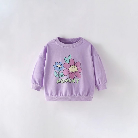 European and American style children's clothing for girls, summer styles, small and medium-sized children's T-shirts, round neck prints, cartoon short-sleeved baby tops