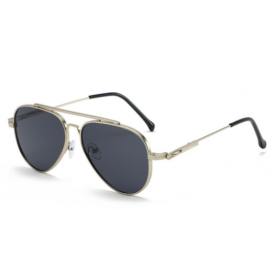 New trendy, large-frame retro sunglasses for men, high-end metal sunglasses for men's driving.