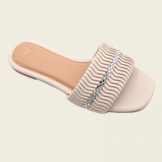 High-quality ladies' slippers: cross-border slippers, new rhinestone flat slippers for women