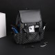 Patterned check business double-shoulder bag, new style Korean men's bag, travel computer bag, casual bag, commuter large capacity backpack