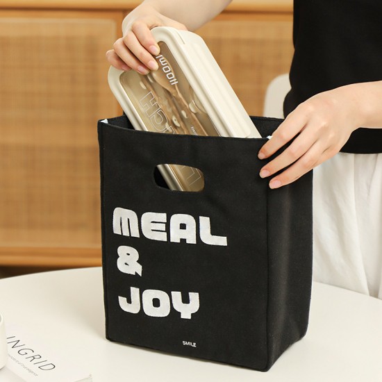 Thickened canvas lunch picnic bag, Japanese-style insulated lunch box for office workers and students, custom lunch box bag.