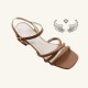 Wholesale Fashion Sandals: Chaozhou women's shoes, fashionable and versatile outdoor high-heeled sandals.