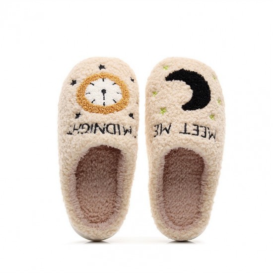 New Style Home Cute Cartoon Smiley Santa Hat Christmas Tree Cotton Slippers for Men and Women