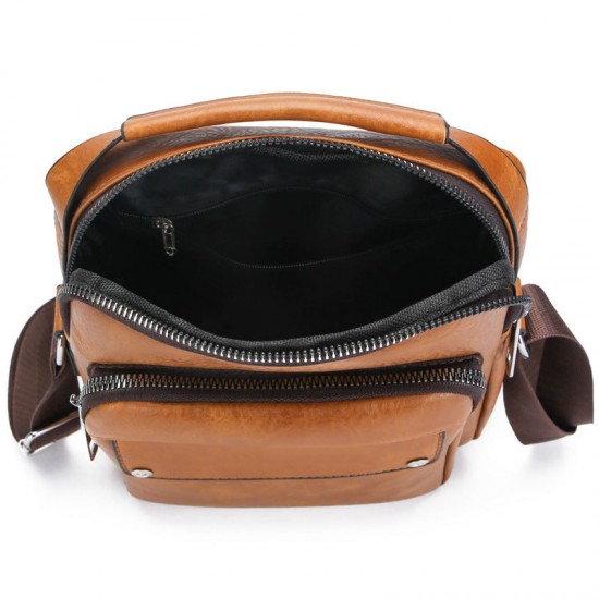 Men's single shoulder bag, new style business casual vertical-style cross-body bag, PU soft leather handbag, business commuting single shoulder bag, casual travel handbag