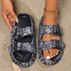 Summer casual sandals with cashew nut flower print, matching flip-flops for both indoor and outdoor use