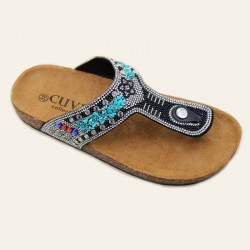 Wholesale women's slippers, cross-border trade, fashionable diamond-surface flip-flops, Birkenstocks.