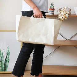Japanese-Style Fabric Storage Basket, Folding Large Canvas Tote, Clothing, Toy, and Miscellaneous Storage Box