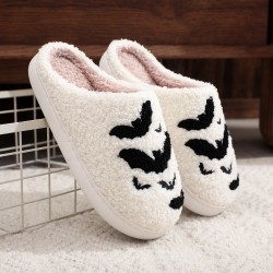 New Halloween bat-style cotton slippers for men and women, wholesale winter cotton slippers for couples.