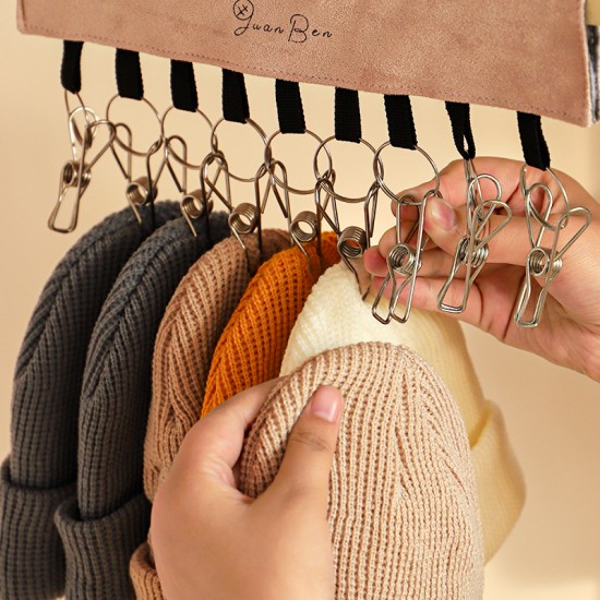 Cotton and linen fabric hanging wall storage bag, Nordic I NS Dormitory Door Three-Pocket Hanging Bag for Sundry Items