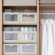 Japanese-Style Tianshan Cotton and Linen Storage Boxes with Folding Window and Wardrobe Drawer Storage boxes for toys, clothes, and other miscellaneous items.