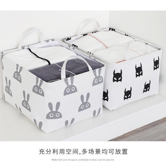 Cotton and linen storage box, desktop sundries and snack storage basket, foldable clothing and toy storage basket, cross-border supply