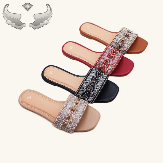 Suriname wholesale direct sales: fashionable rhinestone outdoor summer slippers, wholesale slippers