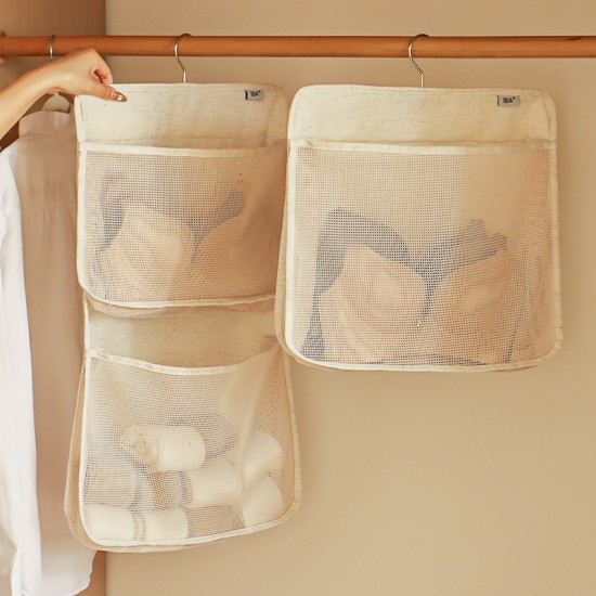 Japanese-Style Thickened Canvas Children's Storage Hanging Bag, Large Capacity, Wall-Mounted, Sundry Jewelry Storage Bag