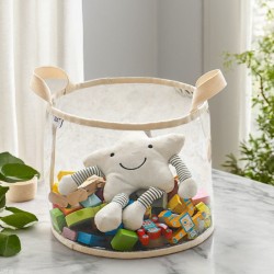 Ins Korean-style transparent children's plush toy storage bin, large-capacity doll and Lego building block storage bin