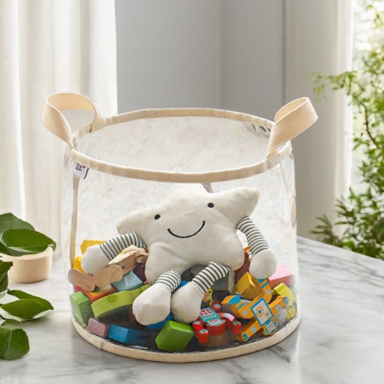 Ins Korean-style transparent children's plush toy storage bin, large-capacity doll and Lego building block storage bin