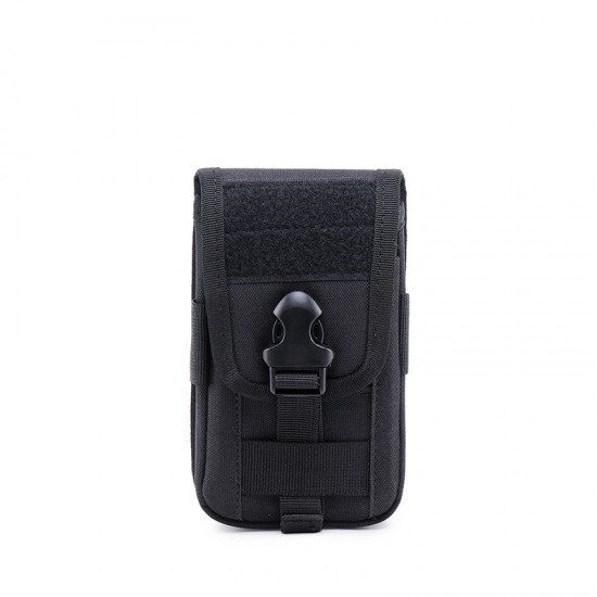 Molle functional tactical phone bag, tactical waist bag, large-capacity outdoor military camouflage ID bag (RANDOM COLOR)