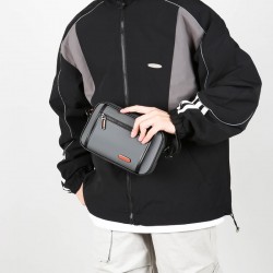 Men's bag, export European American retro style business crossbody bag, men's zero money handbag, large capacity men's single shoulder bag