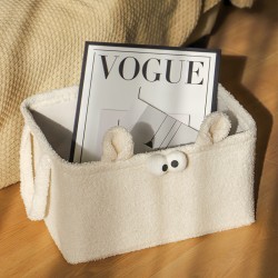 Foldable clothing storage box, washable large drawstring storage basket, simple cotton and linen storage box