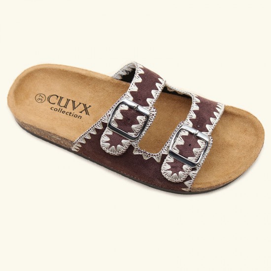 Suriname in-stock wholesale high-quality women's new summer thick-soled fashionable double-buckle Birkenstock slippers