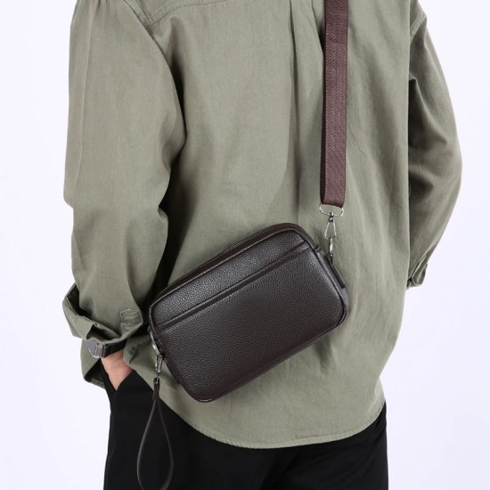 Men's cross-body bag, retro style men's casual bag, multi-layer casual bag for men, trendy cross-body bag for men, large capacity men's single-shoulder bag