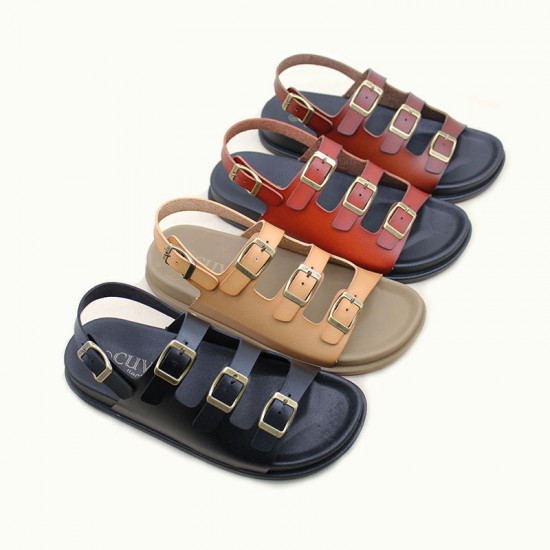 Factory direct sale, thick-soled buckled sandals, fashionable casual beach shoes for women, craft shoes, ladies sandals.