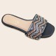 Yiwu factory wholesale of fashionable summer rhinestone flat sandals, light luxury square-toe women's slippers.