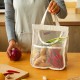 Mesh breathable wall-mounted storage bag for ginger and garlic, cotton and linen thickened mesh bag, large-capacity kitchen fruit and vegetable moisture-proof hanging bag