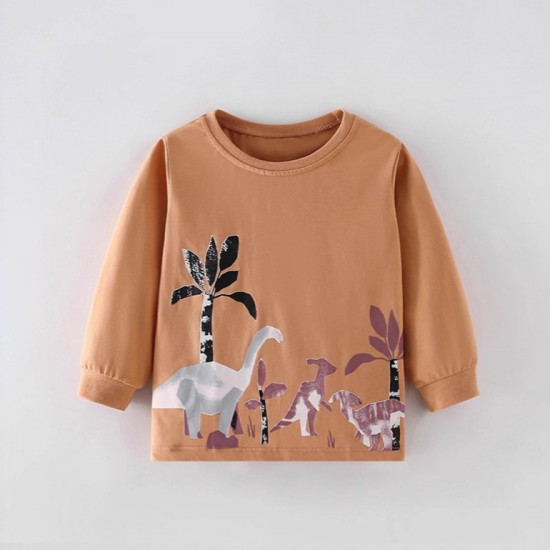 Boys' T-shirts, new autumn styles, European and American children's stylish little boy's round-neck cotton long-sleeved base tops