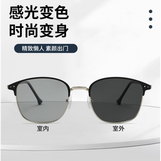 European and American retro round rice-nail flat glasses for men, customizable myopia frames, new Korean-style blue-light blocking glasses