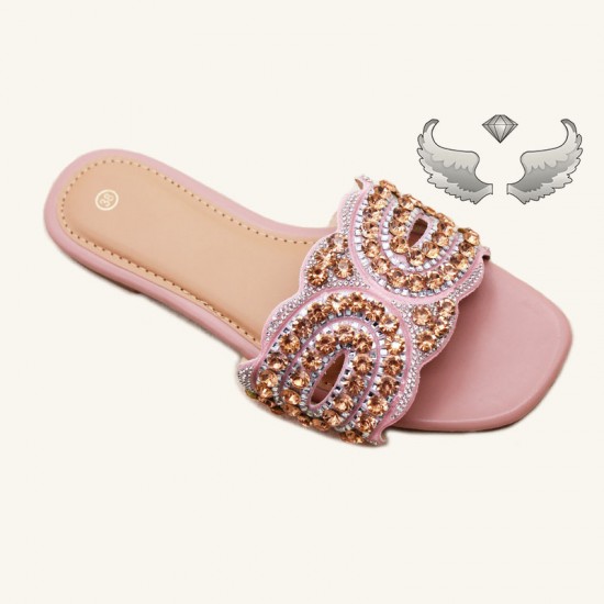 Fashion Ladies slippers: Chaozhou factory wholesale women's shoes, fashionable and versatile outdoor slippers.