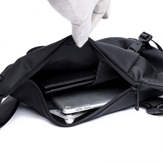 Business men's single shoulder crossbody bag, new trendy multi-functional small square bag, multiple pockets, business commuting portable backpack, new men's bag