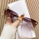 New letter F rimless metal sunglasses, beach travel and party sunglasses, cross-border fashionable women's sunglasses.