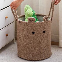 Pure Time carefully selected cartoon living room children's toy storage bin, thickened lambswool large-capacity laundry hamper.