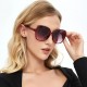 New European and American cross-border women's sunglasses, high-end, slimming, UV-blocking sunglasses, fashionable large-frame sunglasses