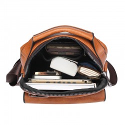 Men's single shoulder bag, outdoor casual mobile phone zero-coin storage handbag, vertical style Korean-style retro business cross-body men's bag