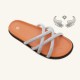 Chaozhou women's shoes for export: summer fashionable rhinestone flat non-slip slippers, factory-made ladies' slippers