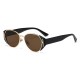New Korean-style fashion sunglasses for women, high-end, slimming glasses for large faces, cross-border oval-frame polarized sunglasses for women
