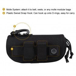 Tactical outdoor portable eyeglass case, protective box, nylon hard-shell eyeglass case, Molle system sunglasses case, eyeglass bag (RANDOM COLOR)