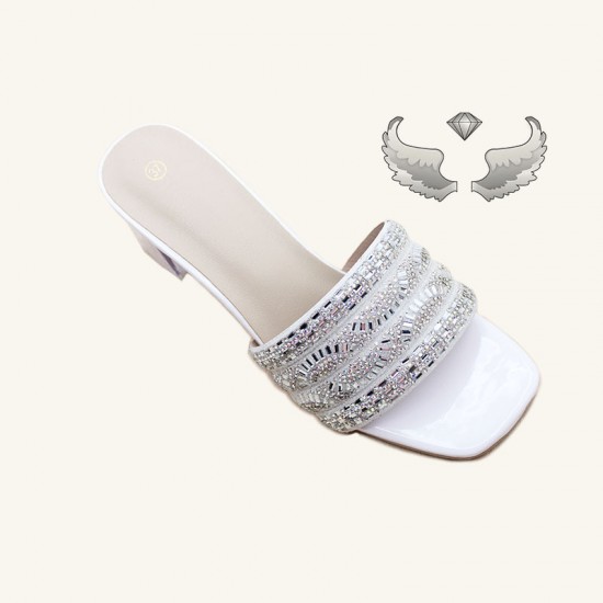 New cross-border foreign trade women's high heels, lightweight outerwear, luxury rhinestone slippers