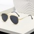 New trendy, large-frame retro sunglasses for men, high-end metal sunglasses for men's driving.
